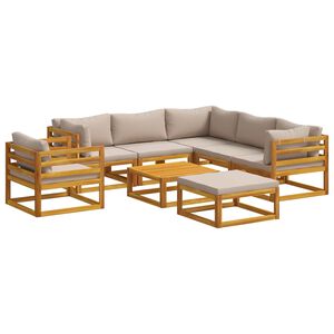 vidaXL Sofa Set 8 pcs Natural Solid Acacia Wood