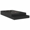 vidaXL Storage Bed Frame with Drawer Black Oak 120 cm Engineered Wood