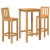 vidaXL Outdoor Bar Set 3 pcs Untreated Solid Teak Wood