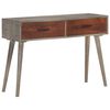 vidaXL Console Table Grey 110x35x75 cm Solid Rough Mango Wood