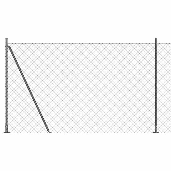 vidaXL Fence Post Grey 10 x 1.6 m (40 x 40 mm mesh) Steel and PVC