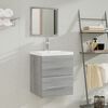 vidaXL Sink Cabinet with Built-in Basin Grey Sonoma Engineered Wood
