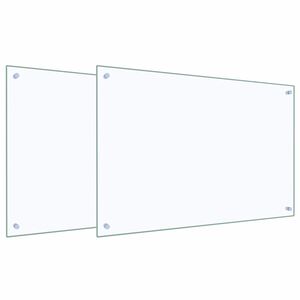 vidaXL Kitchen Backsplash 2 pcs Transparent 90 x 60 cm Tempered Glass