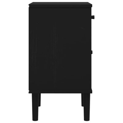 vidaXL Bedside Cabinet SENJA Rattan Look Black 40x35x65 cm Solid Wood Pine