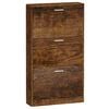 vidaXL Shoe Cabinet Smoked Oak 59x17x108 cm Engineered Wood