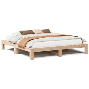 vidaXL Bed Frame without Mattress 200x200 cm Solid Wood Pine