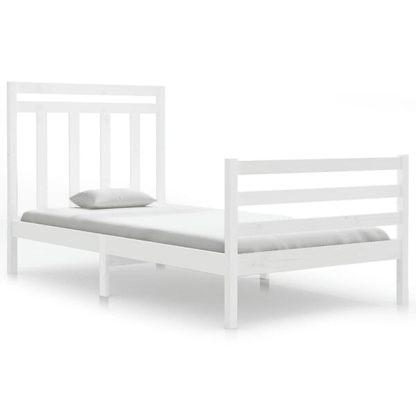 vidaXL Bed Frame without Mattress White 100x200 cm Solid Wood