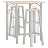 vidaXL Bar Set | Oak and Grey | Wood and Steel | Footrest | Bar Set