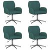 vidaXL Swivel Desk Chairs 4 pcs 54 x 58 x 90 cm Dark Green Fabric