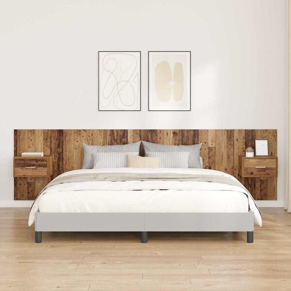vidaXL Headboard with Cabinet 3 pcs Old Wood Engineered Wood