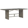 vidaXL Garden Table with Glass Top Grey 190x80x75 cm Poly Rattan