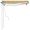 vidaXL Manual Retractable Awning with LED 3.5x2.5 m Yellow and White