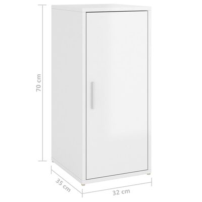 vidaXL Shoe Cabinet High Gloss White 32x35x70 cm Engineered Wood