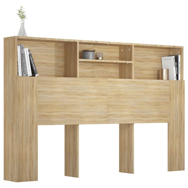 vidaXL Headboard Cabinet Sonoma Oak 160x19x103.5 cm