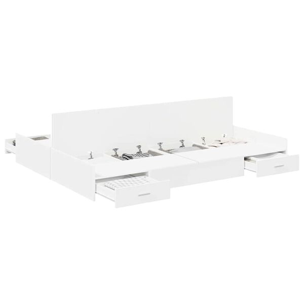 vidaXL Storage Bed Frame White 150 x 200 cm Engineered Wood