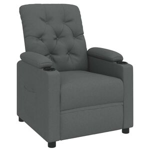 vidaXL Recliner Chair Dark Grey Fabric
