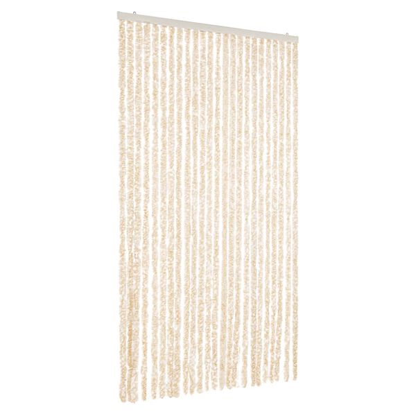 vidaXL Fly Curtain Beige and White 100x230 cm Chenille