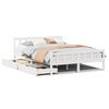 vidaXL Bed Frame without Mattress White 150x200 cm King Size Solid Wood Pine