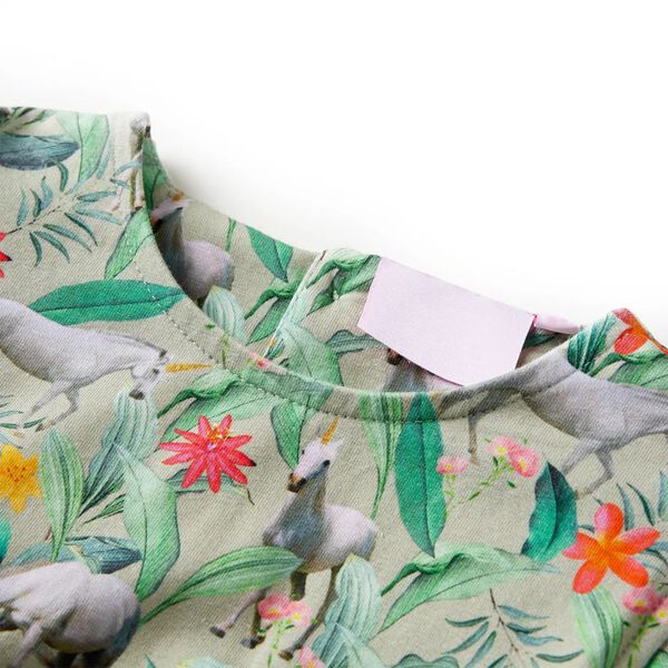 Kids' Dress with Flying Sleeves Light Khaki 116