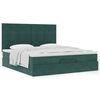 vidaXL Ottoman Bed with Mattresses Dark Green 180x200cm Velvet