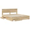 vidaXL Bed Frame with Drawer Sonoma Oak 180 x 200 cm Engineered Wood