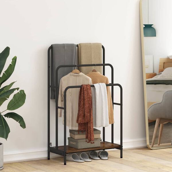 vidaXL Cloth Rack Smoked Oak 60 x 30 x 100.5 cm Engineered wood