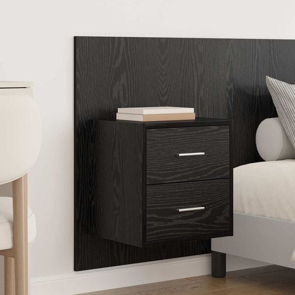vidaXL Headboard with Cabinet 3 pcs Black Oak Engineered Wood