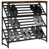 vidaXL Shoe Rack Smoked Oak 90x30x85 cm Engineered Wood