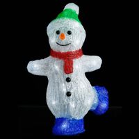 vidaXL LED Christmas Acrylic Snowman Figure Indoor and Outdoor 30cm