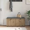 vidaXL Hall Bench with Cushion with Door Artisan Oak 100 x 38 x 46 cm