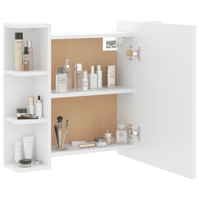 vidaXL Mirror Cabinet with LED White 70x16.5x60 cm