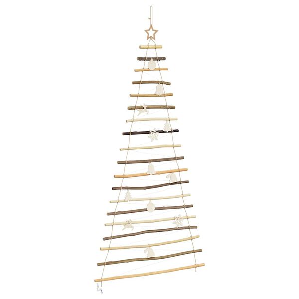 vidaXL Christmas Tree with 100 LEDs Natural 180 cm Solid Ash Wood
