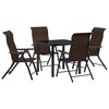 vidaXL Garden Dining Set 5 pcs Brown Powder-Coated Steel