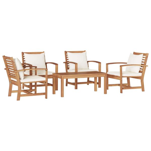 vidaXL Garden Sofa Set Natural Solid teak wood