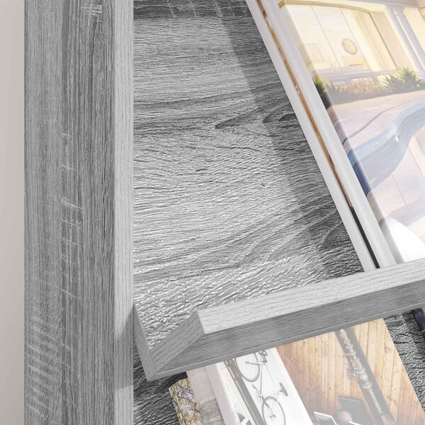 vidaXL Magazine Rack Grey Sonoma 70 x 41 x 156 cm Engineered Wood