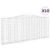vidaXL Arched Gabion Baskets 10 pcs 400x30x160/180 cm Galvanised Iron