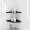 vidaXL Corner Floating Shelf with Shelf 2 pcs Black 30 x 30 x 2 cm