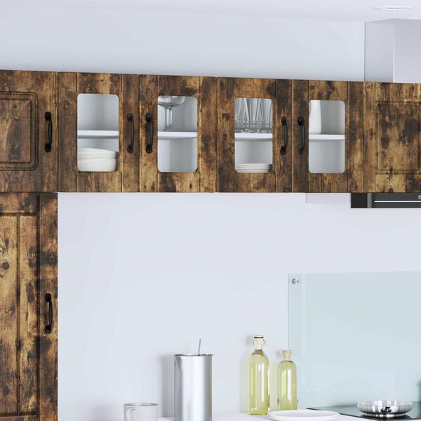 vidaXL Kitchen Cabinet with Shelf 2 pcs Smoked Oak 60 x 31 x 40 cm