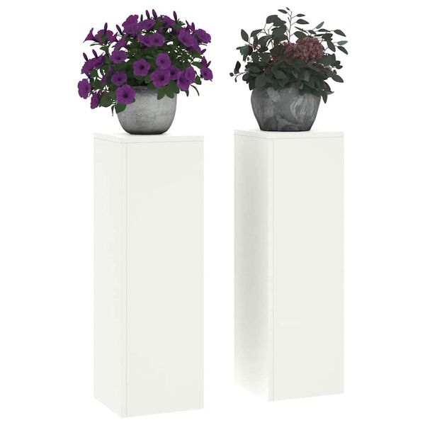 vidaXL Plant Stand 2 pcs White 24 x 24 x 75 cm Steel