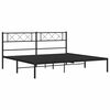 vidaXL Metal Bed Frame without Mattress with Headboard Black 193x203cm