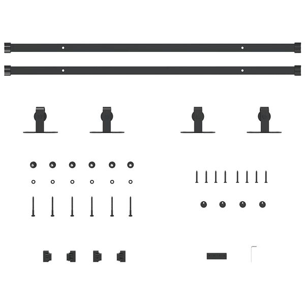 vidaXL&nbsp;Sliding Cabinet Door Kit 183 cm Carbon Steel