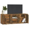 vidaXL TV Cabinet Smoked Oak 100x31.5x35 cm Engineered Wood