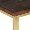 vidaXL Coffee Table Gold Stainless Steel and Solid Wood Sleeper