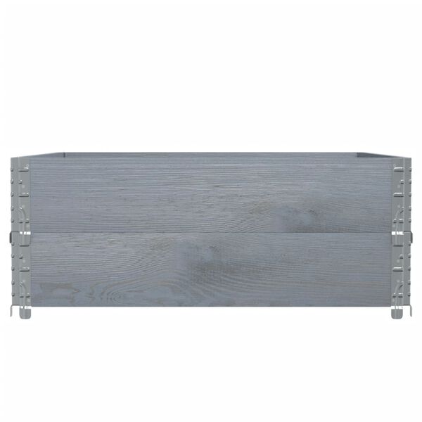 vidaXL Pallet Collars 2 pcs Grey 100x100 cm Solid Wood Pine