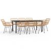 vidaXL 9 Piece Garden Dining Set Poly Rattan