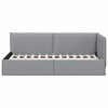 vidaXL Corner Bed Frame with Headboard Light grey 90 x 200 cm Fabric