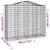 vidaXL Arched Gabion Baskets 13 pcs 200x50x160/180 cm Galvanised Iron