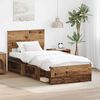 vidaXL Bed Frame with Headboard Old Wood 90 x 190 cm Solid Pine Wood