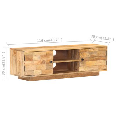vidaXL TV Cabinet 116x30x35 cm Solid Mango Wood
