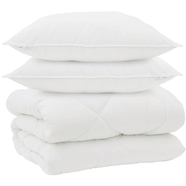 vidaXL Winter Duvet with Pillow 3 pcs White Microfiber